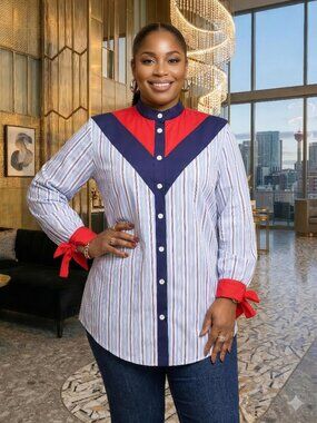 Plus Size Hanny Striped Shirt